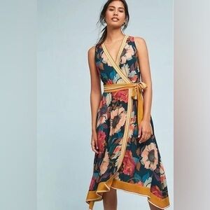 Maeve Floral Wrap Dress EUC